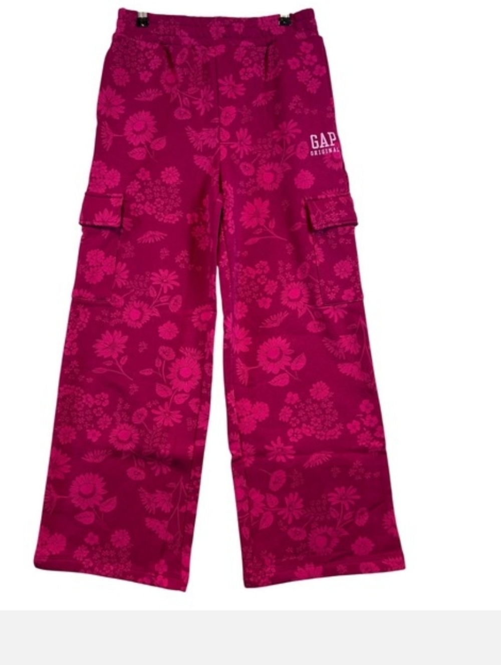 GAP Youth Wide Leg Fleece Pants, Red